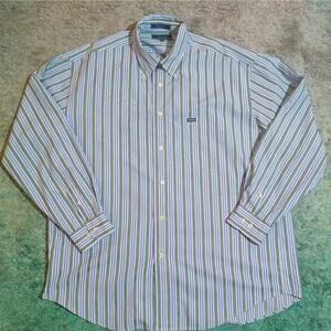 FACONNABLE LONG SLEEVE BUTTON DOWN DRESS SHIRT MULTICOLOR STRIPES MENS SIZE XL